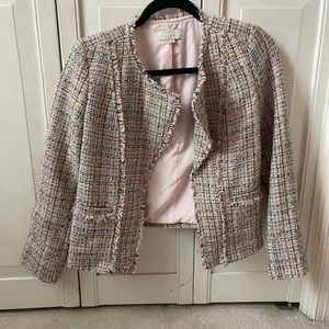 Loft Petite multi colored tweed jacket